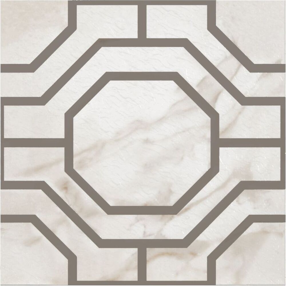 Retro 12" x 12" Self Adhesive Floor Tiles Mrbl Octagon 20 Tiles/box